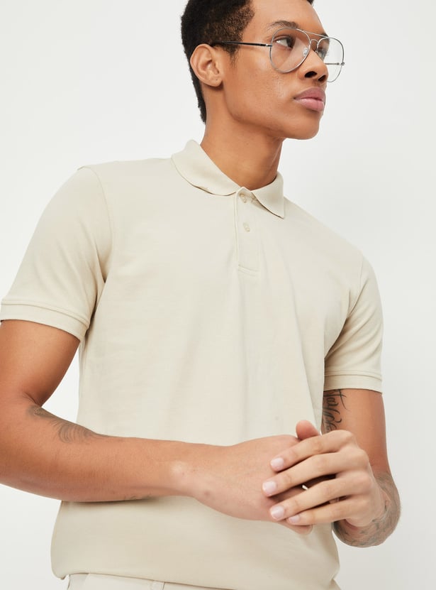 Men Slim Fit Solid Polo T-shirt