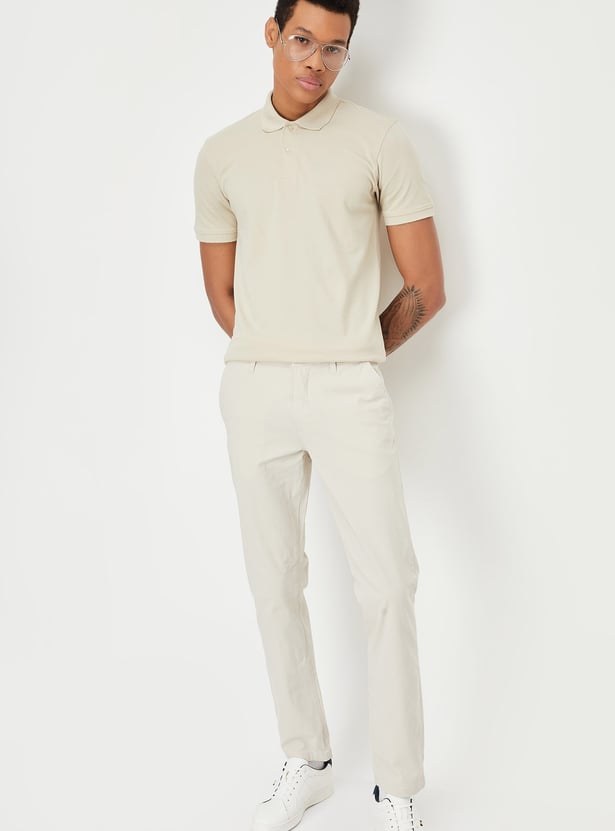 Men Slim Fit Solid Polo T-shirt