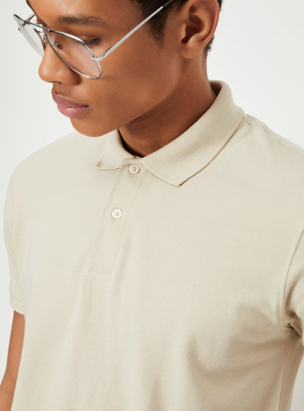 Men Slim Fit Solid Polo T-shirt