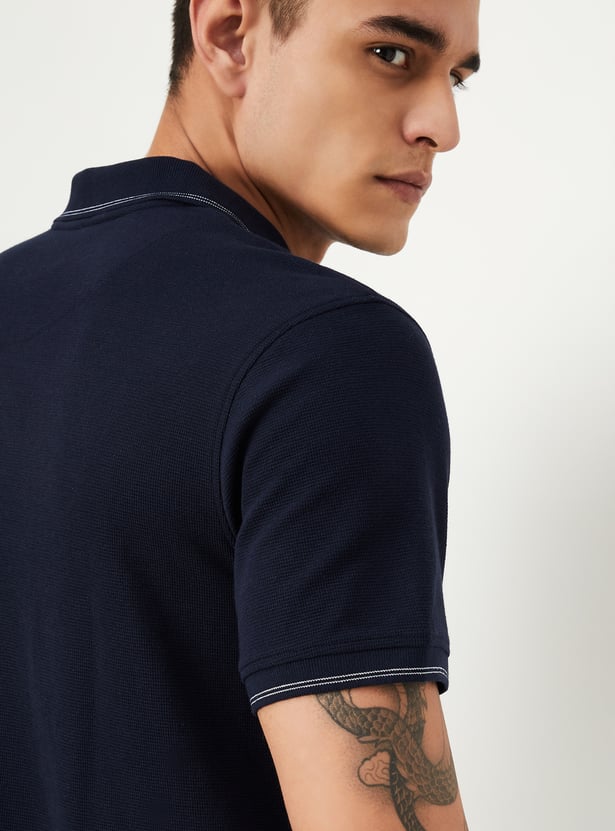 Men Solid Regular Fit Polo T-shirt