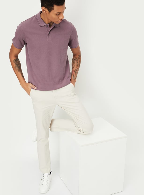 Men Solid Regular Fit Polo T-shirt