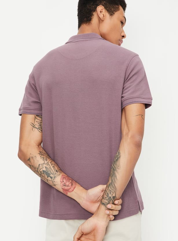 Men Solid Regular Fit Polo T-shirt