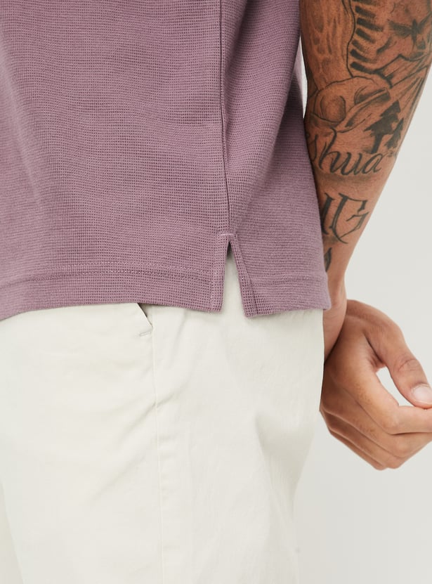 Men Solid Regular Fit Polo T-shirt