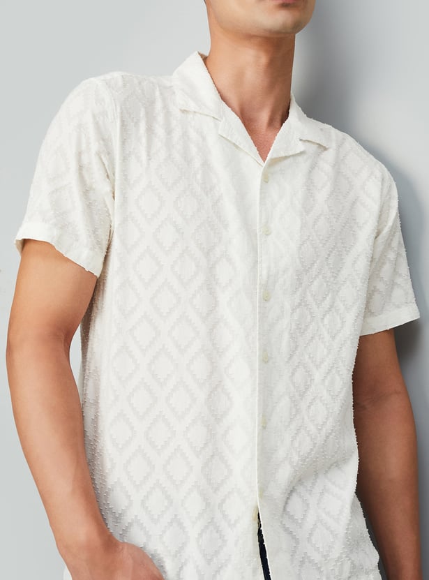 Men Jacquard Short Kurta