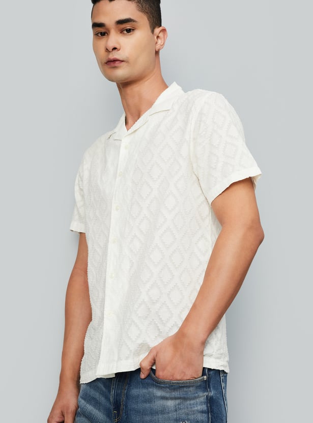 Men Jacquard Short Kurta