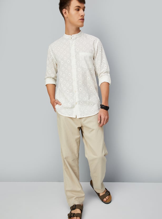 Men Schiffli Short Kurta