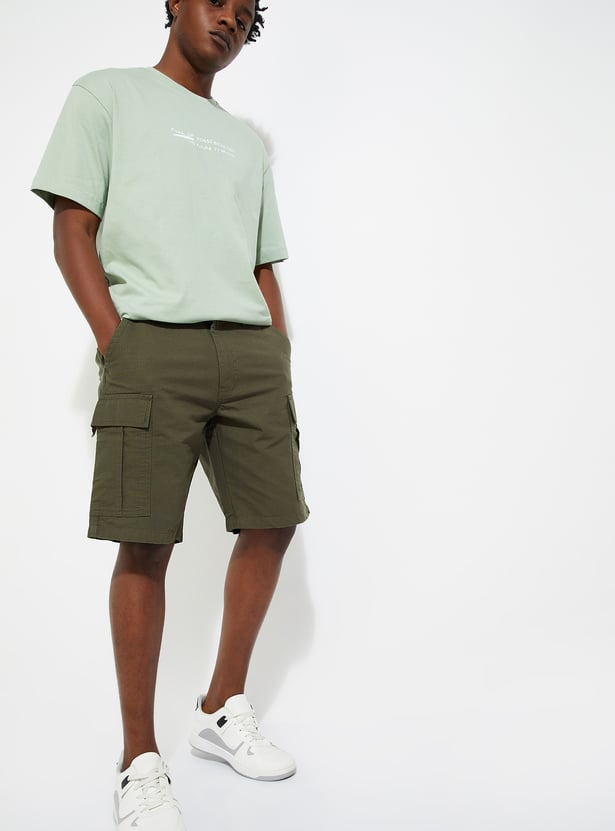 URB_N Men Checked Cargo Shorts