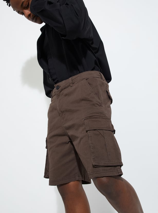 URB_N Men Solid Cargo Shorts