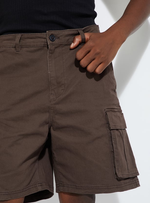 URB_N Men Solid Cargo Shorts