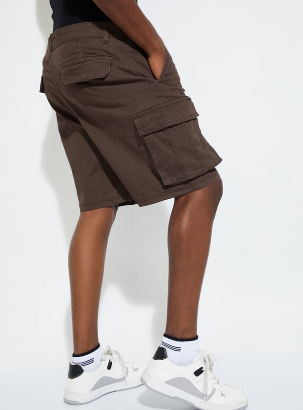 URB_N Men Solid Cargo Shorts