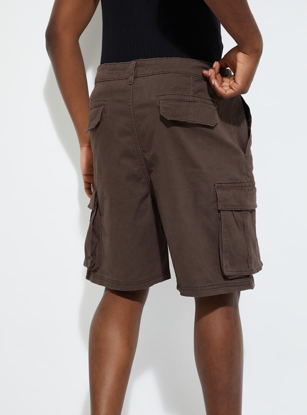 URB_N Men Solid Cargo Shorts