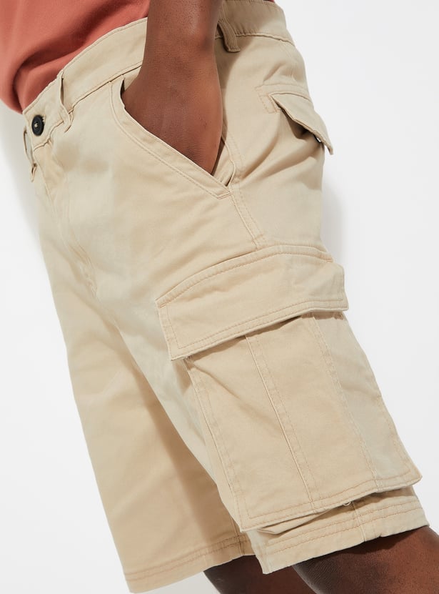 URB_N Men Solid Cargo Shorts