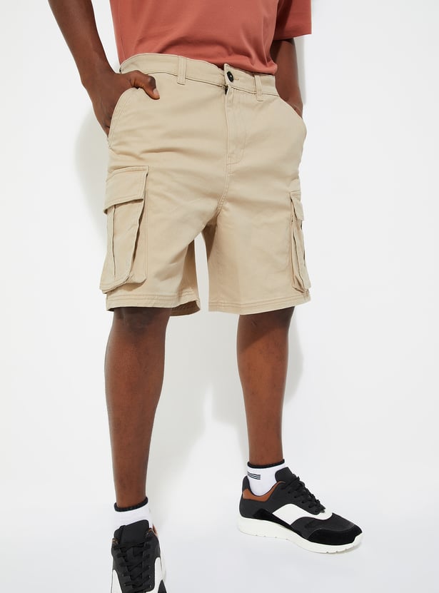 URB_N Men Solid Cargo Shorts