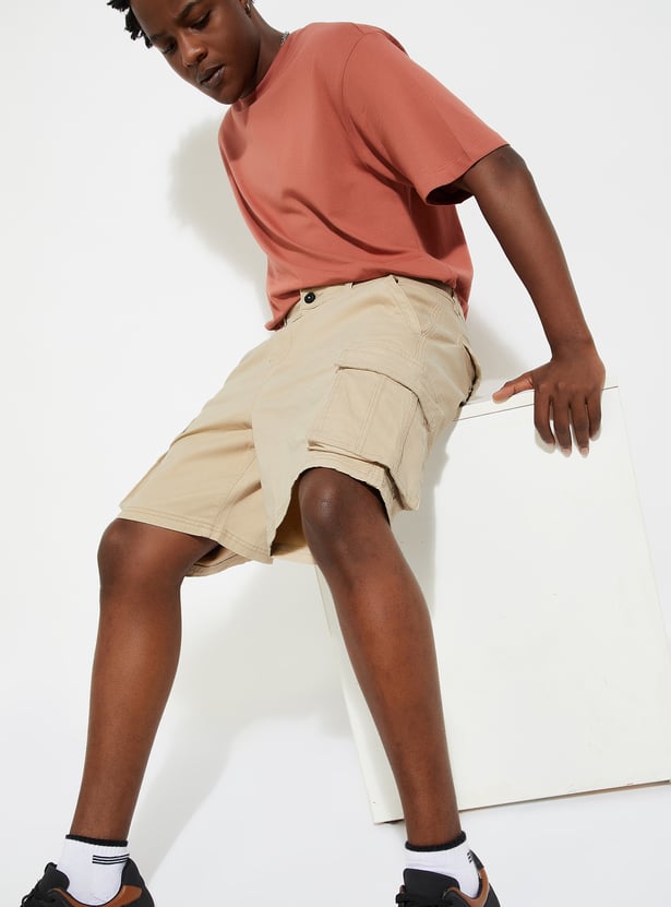 URB_N Men Solid Cargo Shorts