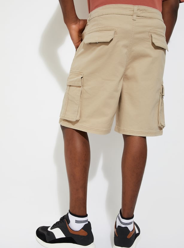 URB_N Men Solid Cargo Shorts