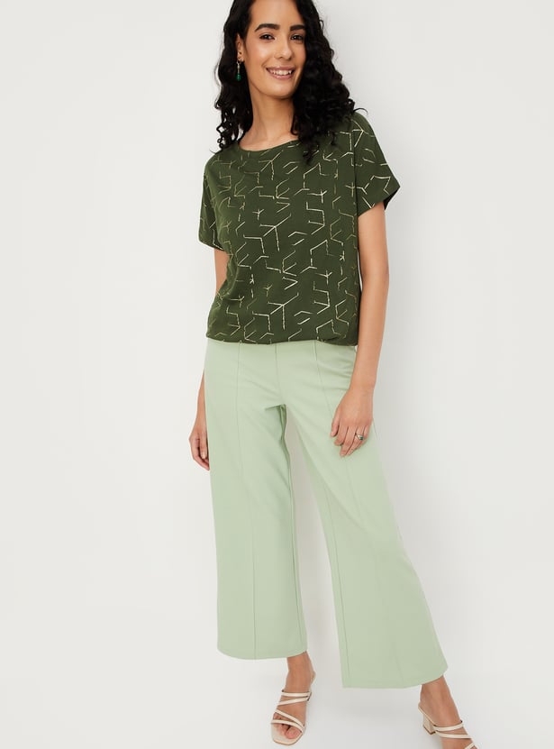 Women Glitter Printed T-shirt