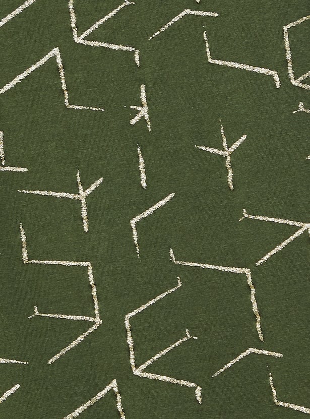 Women Glitter Printed T-shirt