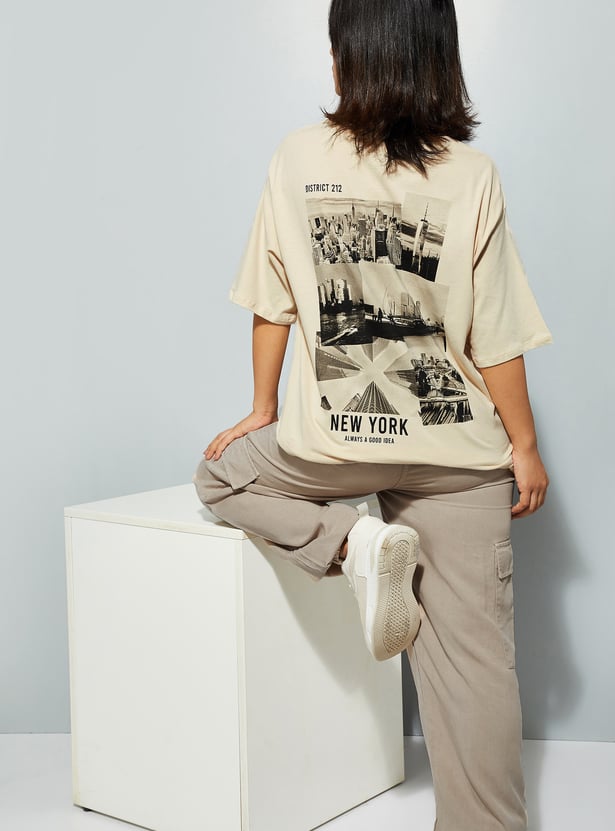 URB_N Women Oversized Back Printed T-shirt