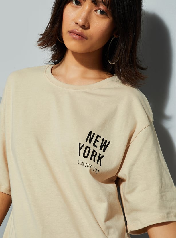 URB_N Women Oversized Back Printed T-shirt