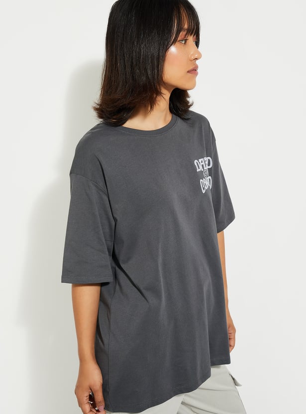 URB_N Women Oversized Back Printed T-shirt
