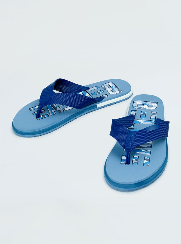 Men Printed V-Strap Slippers