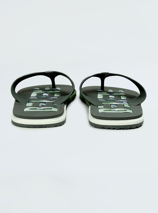 Men Printed V-Strap Slippers