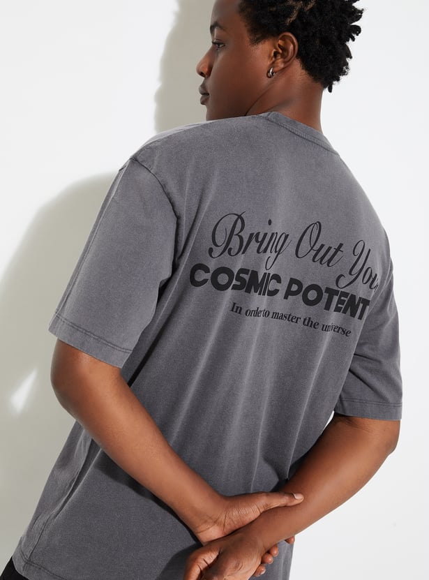 URB_N Men Oversized Back Print T-shirt
