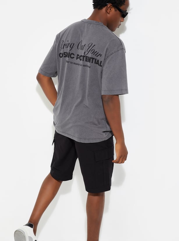 URB_N Men Oversized Back Print T-shirt