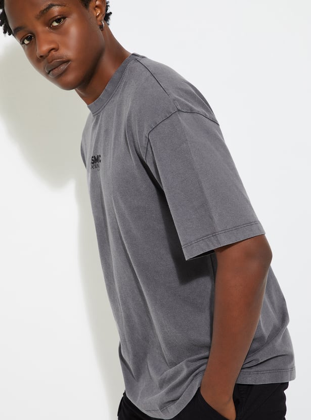 URB_N Men Oversized Back Print T-shirt