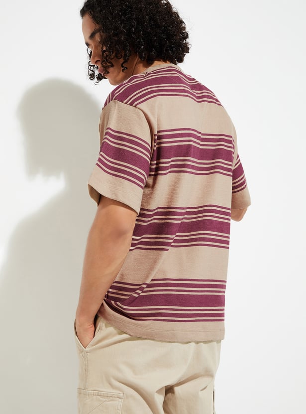 URB_N Men Striped Oversized T-shirt