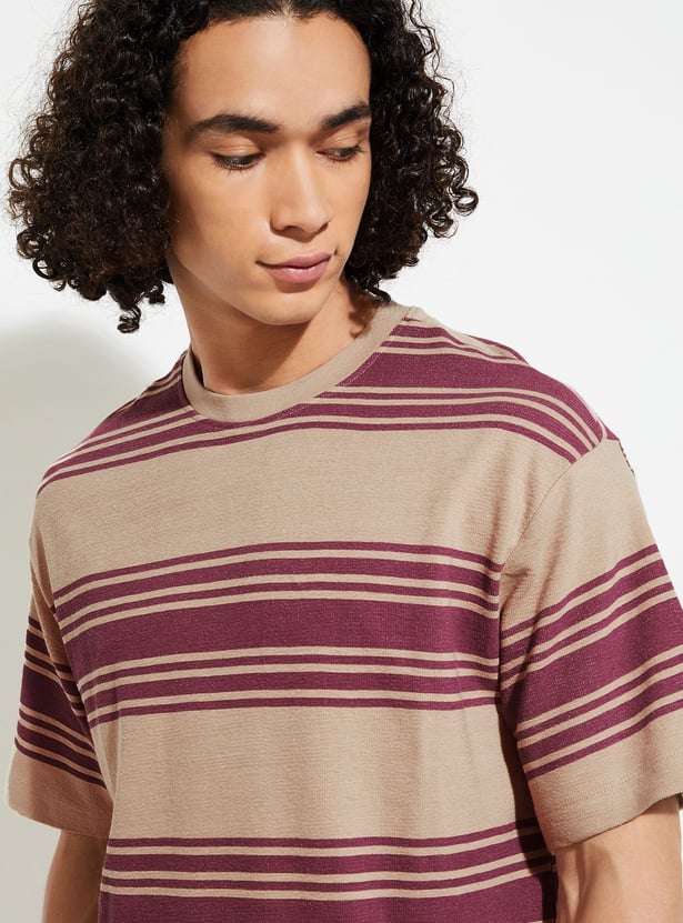 URB_N Men Striped Oversized T-shirt