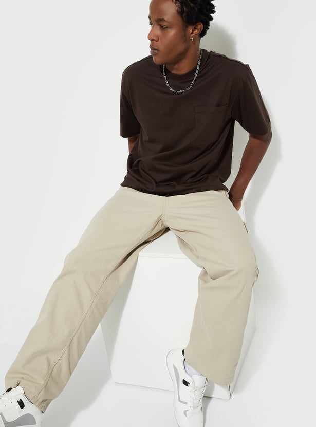 トップス SEVEN BY SEVEN border brown long tshirts Buy URB_N Men Oversized Solid T-shirt Online at just Rs. 399.0