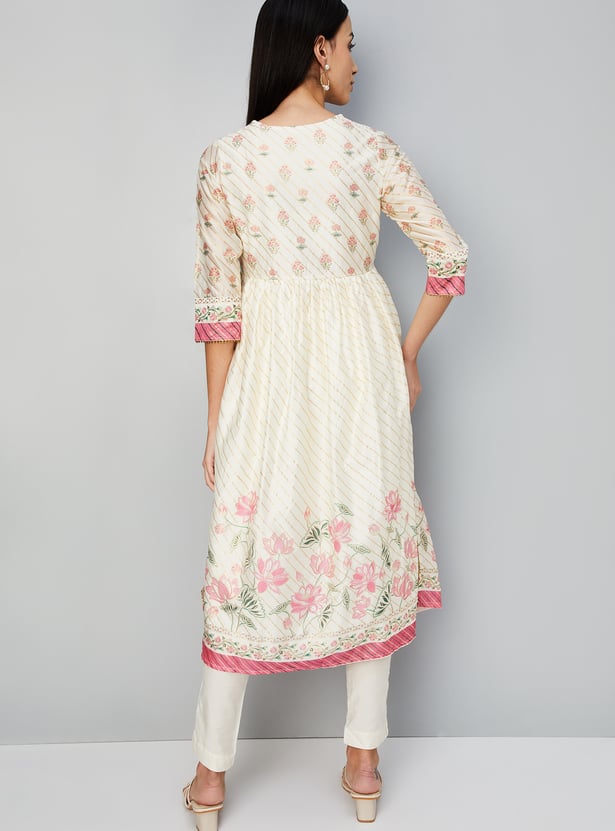 Women Printed Aaliya Cut Flared Kurta
