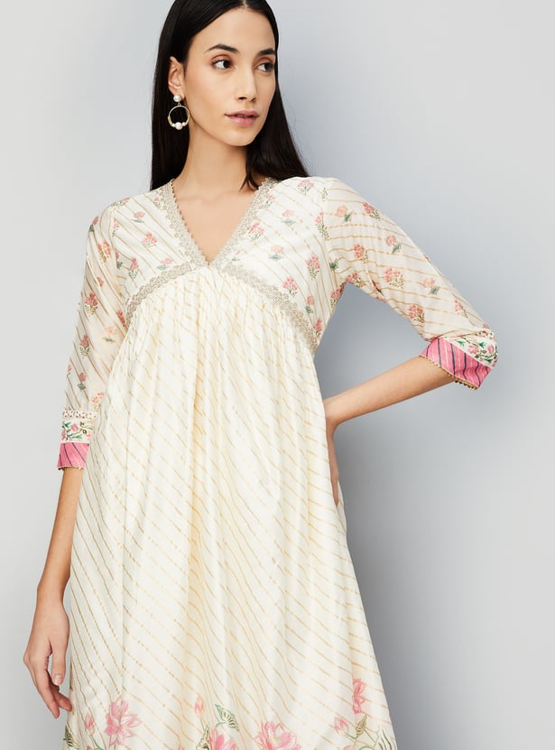 Women Printed Aaliya Cut Flared Kurta