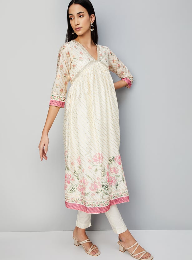 Women Printed Aaliya Cut Flared Kurta