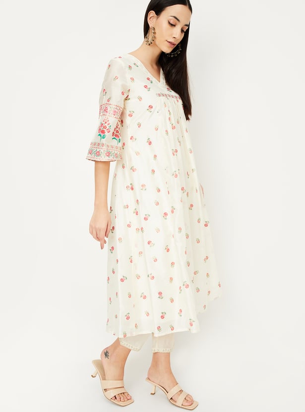 Women Printed Flared Kurta