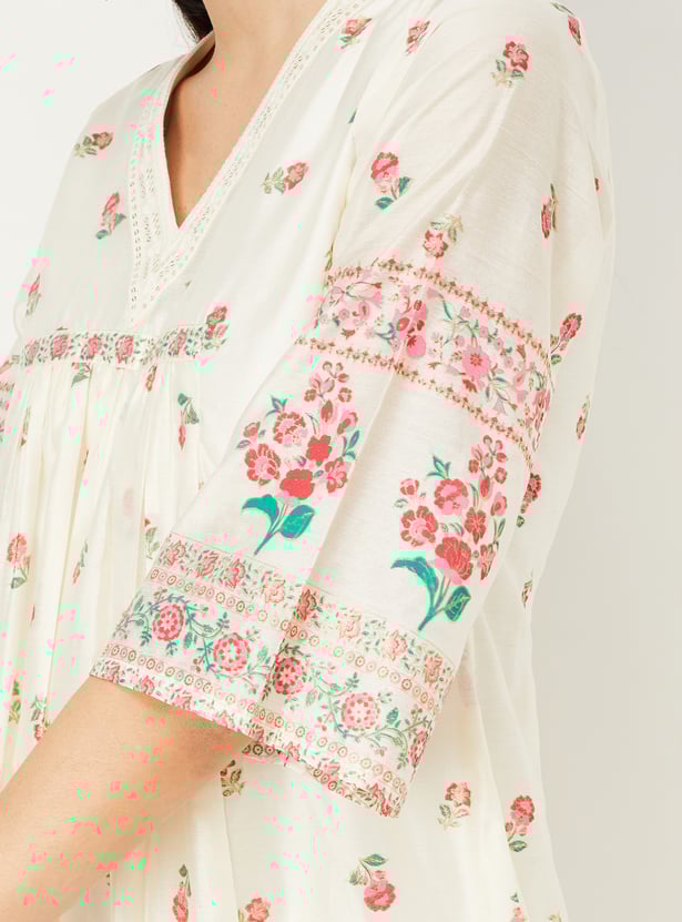 Women Printed Flared Kurta