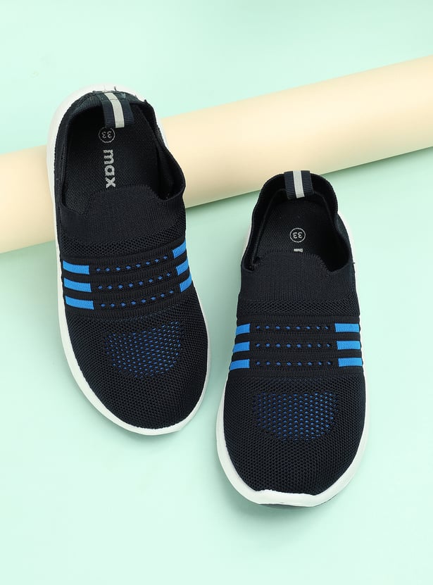 Boys Striped Slip-On Sports Shoes