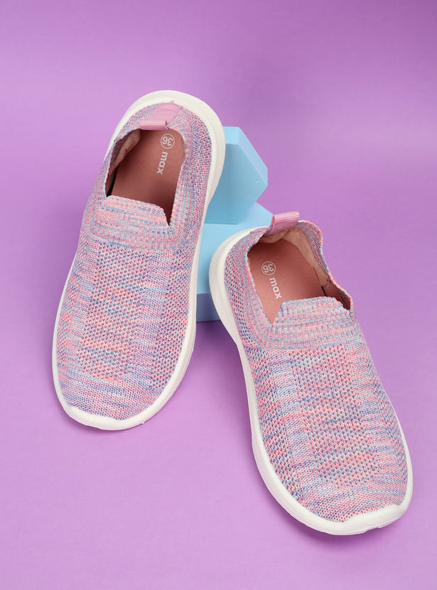 Girls Knit Slip-On Sports Shoes