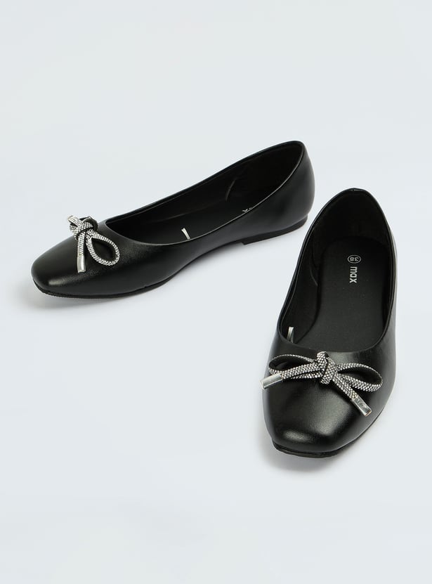 Women Bow-Detailed Ballerinas