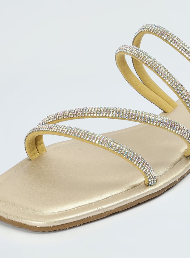 Women Embellished Strappy Flat Sandals