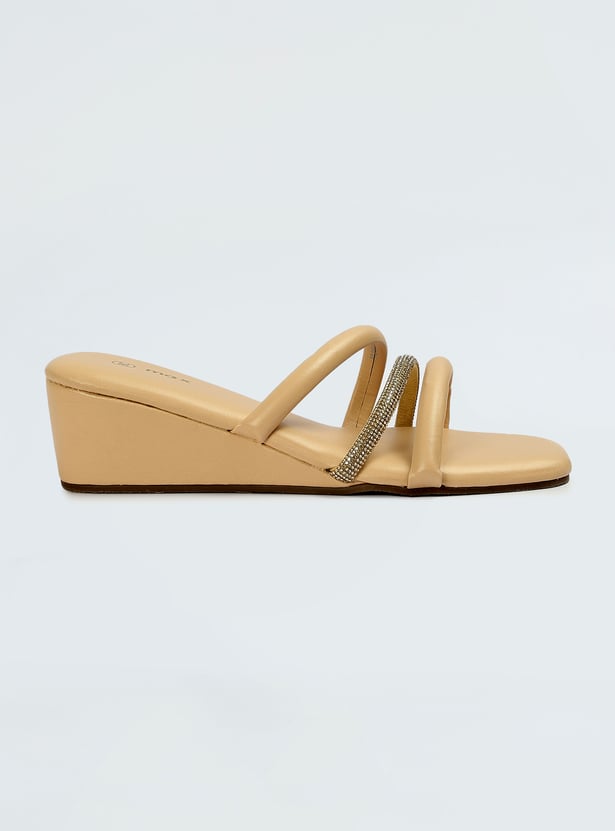 Women Embellished Strappy Wedges