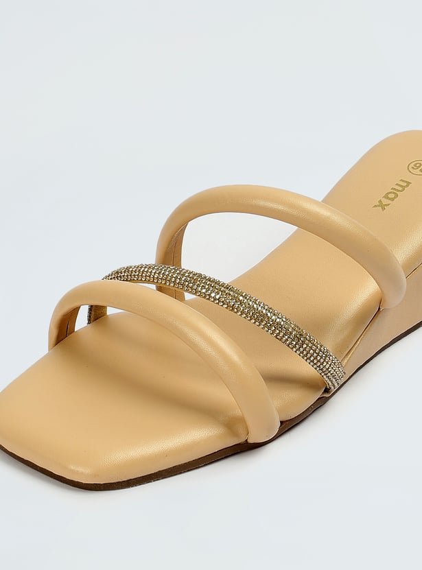 Women Embellished Strappy Wedges