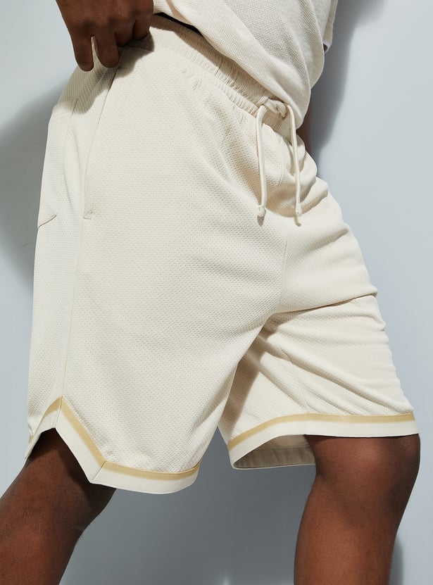 Men Textured Sports Shorts