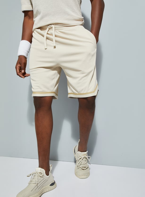 Men Textured Sports Shorts