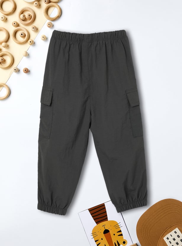 Girls Solid Cargo Joggers