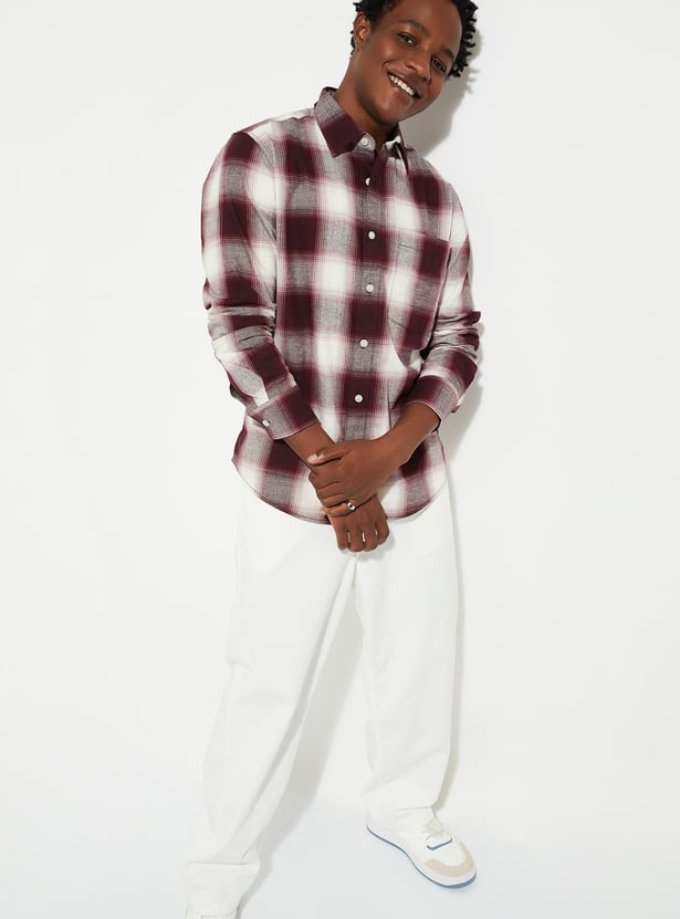URB_N Men Regular Fit Checked Shirt