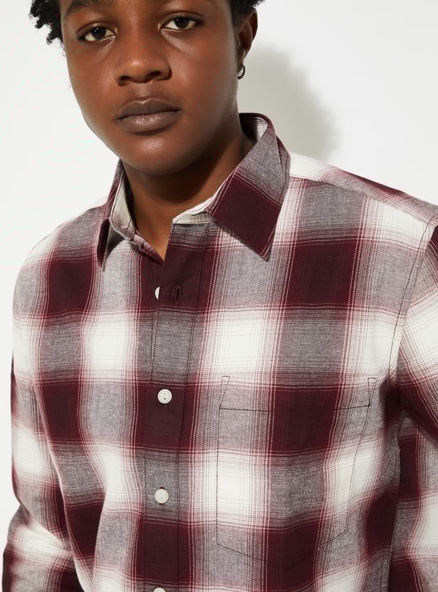 URB_N Men Regular Fit Checked Shirt