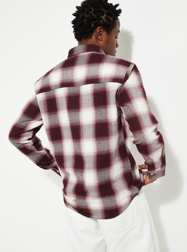 URB_N Men Regular Fit Checked Shirt