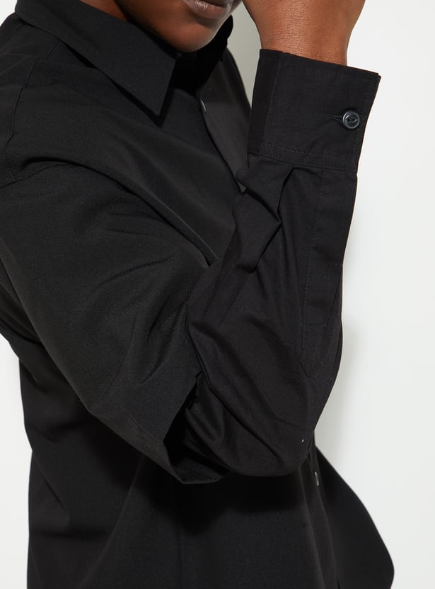 Buy URB_N Men Oversized Solid Shirt Online at just Rs. 1499.0